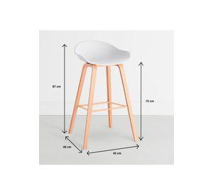 Pack de 2 Taburetes Piso Bar Nordic - Blanco