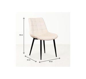 Pack de 2 Sillas de Comedor Macron Acolchada Terciopelo - Beige