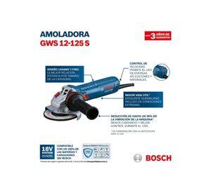 ESMERIL ANGULAR BOSCH 5" GWS 12-125 S PROF 1200W