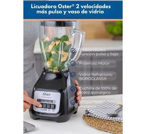 Licuadora Oster® de 2 velocidades más pulso y vaso de vidrio BLSTKAGBPB