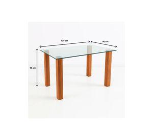 Mesa de comedor vidrio Quadra 120x80