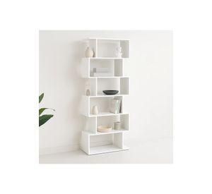 Estantería Moderna ZigZag de 6 Niveles 80x23.5x187.5 - Blanco
