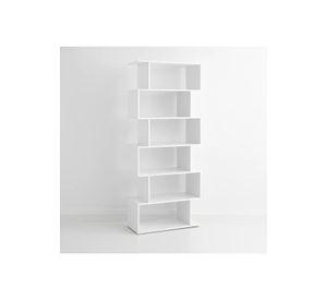 Estantería Moderna ZigZag de 6 Niveles 80x23.5x187.5 - Blanco