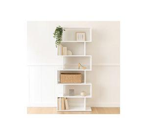 Estantería Moderna ZigZag de 6 Niveles 80x23.5x187.5 - Blanco