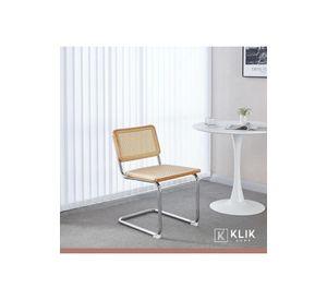 Comedor Mesa Eames 80cm redonda vidrio + 4 Sillas Breuer Madera