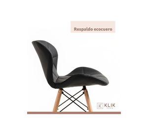 Pack de 4 Sillas Radar Acolchadas Ecocuero Negras