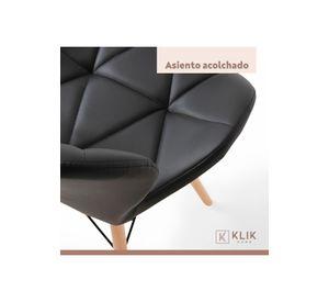 Pack de 4 Sillas Radar Acolchadas Ecocuero Negras