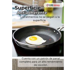 Sartén Acero Inoxidable Antiadherente 28cm Para Cocinar Freír y Saltear