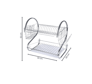 Escurridor Secador de Loza Platos Inoxidable 2 Niveles Plateado