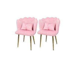 PACK 2 SILLAS SITIAL FANCY CON RESPALDO PETALO PARA TOCADOR