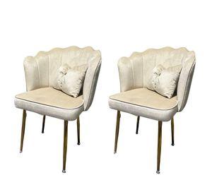 PACK 2 SILLAS SITIAL FANCY CON RESPALDO PETALO PARA TOCADOR