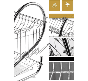 Escurridor Secador de Loza Platos Inoxidable 2 Niveles Plateado