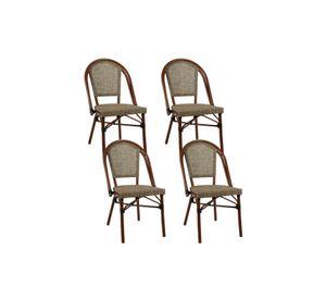 Pack de 4 Sillas Bistro Parisina Textileno - Beige
