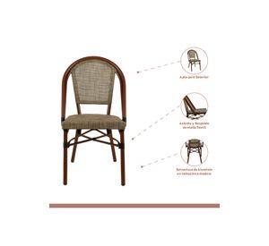Pack de 4 Sillas Bistro Parisina Textileno - Beige