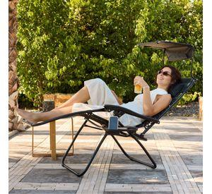 Reposera Zero Gravity Relan Zen Canopy con Techo Plegable