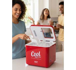 Máquina de Hielo Portátil Eléctrica Hielera Hogar Premium Color Rojo
