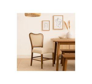 Silla Boho Chic con Respaldo Trenzado y Asiento Suave