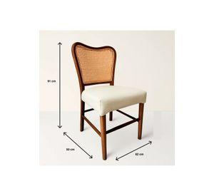 Silla Boho Chic con Respaldo Trenzado y Asiento Suave