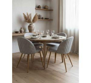 PACK 2 SILLAS DE COMEDOR NORDIC LINO SIMIL MADERA