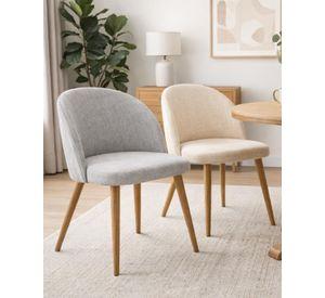 PACK 2 SILLAS DE COMEDOR NORDIC LINO SIMIL MADERA