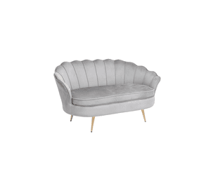 SOFA SHELL DE TERCIOPELO 3 CUERPOS BASE DORADA