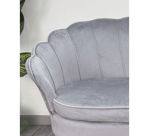 SOFA SHELL DE TERCIOPELO 3 CUERPOS BASE DORADA