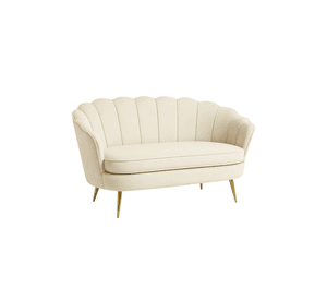 SOFA SHELL DE TERCIOPELO 3 CUERPOS BASE DORADA