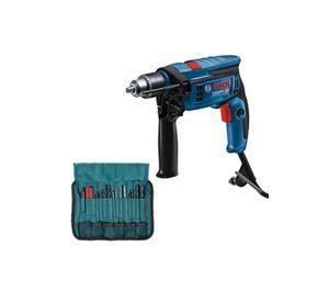 TALADRO PERCUTOR ATORNILLADOR BOSCH GSB 13 RE 650W + 23 ACC