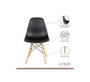 Comedor Mesa Eames Redonda Blanca 80cm + 4 Sillas Eames Negras