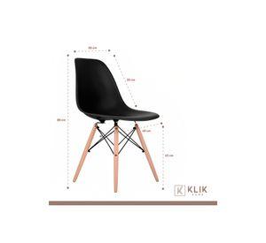 Comedor Mesa Eames Redonda Blanca 80cm + 4 Sillas Eames Negras