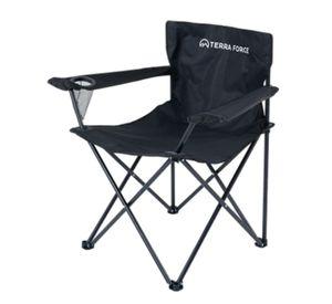 Silla Plegable Camping Con Apoya Brazos Negro