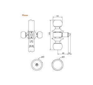 CERRADURA CILINDRICA OISTER 101 BAÑO BRONCE PULIDO