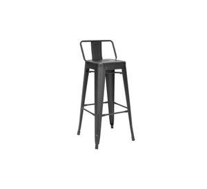 Taburete Tolix Acero con Respaldo para Bar o Terraza - Negro