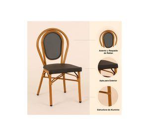 Silla Provence Parisina Rattan - Gris Oscuro