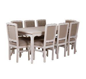 Comedor Normando 100x200 respaldo tapizado Beige