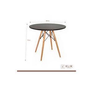 Comedor Eames 100cm redonda Negra + 4 Sillas tipo Restaurante