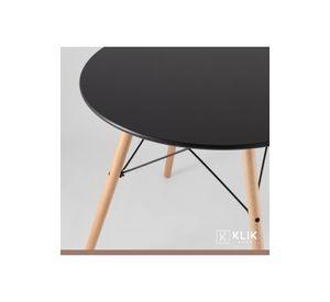 Comedor Eames 100cm redonda Negra + 4 Sillas tipo Restaurante