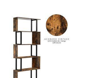 Librero Biblioteca Book 5 Relan Estilo Industrial Simil Madera