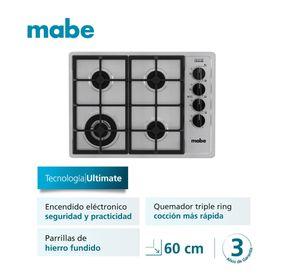 Encimera de Empotrar a Gas 60 cm Inoxidable Mabe CMG6044LD-1