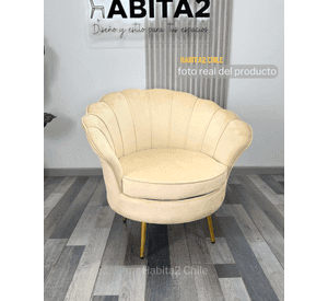 POLTRONA TERCIOPELO SHELL GOLD SILLON 1 CUERPO