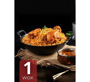Wok Chino Acero Inoxidable Antiadherente 34cm Color Negro