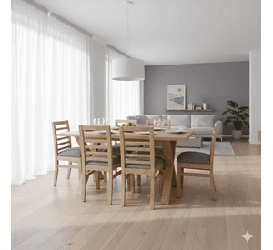 Comedor 6 Sillas Cruz Venecia gris