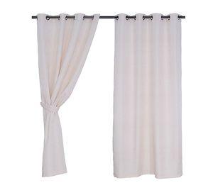Set Cortinas Jqd Argo. 140x220 Chevron Text. Crem