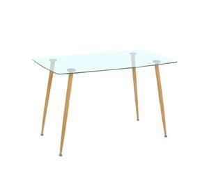 MESA DE COMEDOR 120X80 RECTANGULAR VIDRIO 4 PUESTOS PRINCE