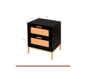 Pack de 2 Veladores Rattan Dark Dos Cajones