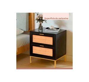 Pack de 2 Veladores Rattan Dark Dos Cajones