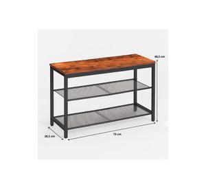 Banco Organizador Estilo Industrial con 3 Niveles