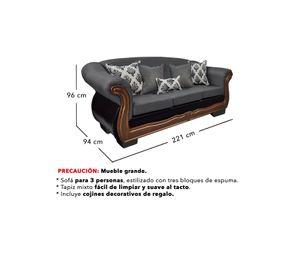 Sofá Con Resorte Estructural 4 Cuerpos Búfalo Chenille+PU X
