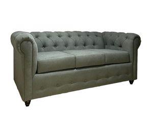 Sofa Chesterfield 200x90x75 Gris