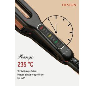 Plancha Alisadora De Cabello Revlon Placas Dobles Cerámica De Cobre RVST2204 Alaciadora Color Negro